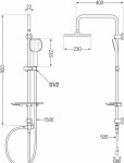 MEXEN/S - T33 černá sprchový sloup 798333393-70