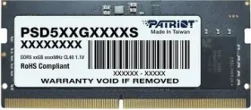Patriot Signature 8GB (1x8GB) 5600MHz černá / SO-DIMM / DDR5 / CL46 / On-Die ECC / Unbuffered / 1.1V (PSD58G560041S)