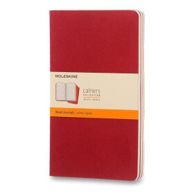 Sešity Moleskine Cahier, L, linkované, 3 ks - červený