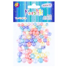 Korálky kulaté 80ks - PASTEL, mix velikostí