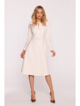 Šaty s mašlí S414 slonová kost - Stylove XL