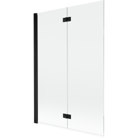 MEXEN - MIST vanová zástěna 120x150 cm 6mm 2-s, černá, čirá, levá 8A9-120-002-70-00-L