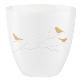 Räder Porcelánový svícen Gold Birds Large, bílá barva, porcelán