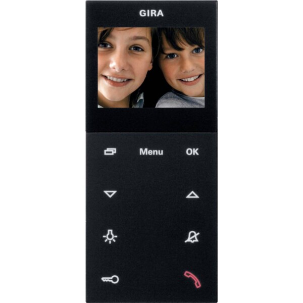 GIRA domovní video telefon vnitřní jednotka, černá, 1239005
