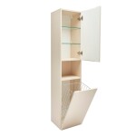 Koupelnová skříňka vysoká s košem na prádlo SAT Feel 36x165x32 cm béžová mat SATFEELV36BEK SATFEELV36BEK