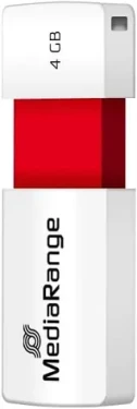 MediaRange MR970 4GB červeno-bílá / Flash Disk / USB-A 2.0 / čtení: 10MBs / zápis: 3MBs (MR970)