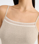 Dámské tílko GO Ribbed Spaghetti Top GRAY sv, béžové M013 SLOGGI GRAY