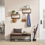 Set 2 nástěnných poliček, mdf, hnědá, ABP-E1083 OLW