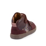 Dívčí celoroční kožené kotníkové barefoot boty LOOP HIGH-TOPS DARK BORDEAUX Froddo G2110157-4 - 31