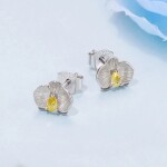 Elenys stříbrné pozlacené náušnice Orchidej 18K bílé zlato