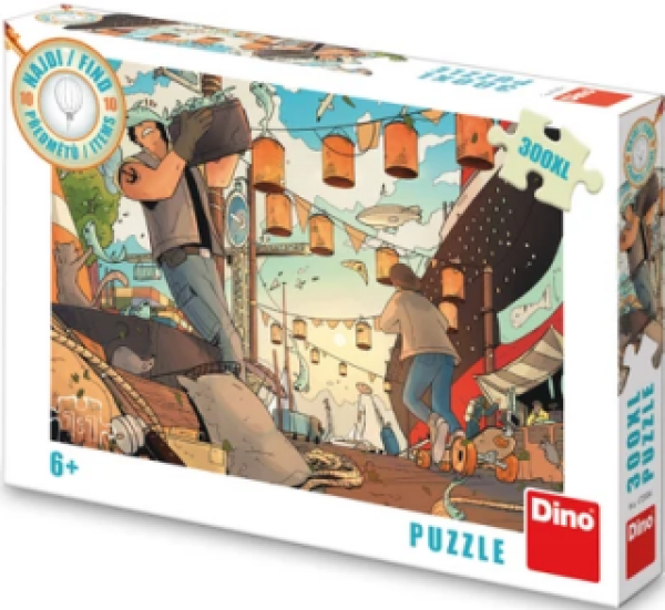 Puzzle Najdi 10 předmětů - Přístav 300 dílků XL - Dino