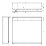 AQUALINE - KAWA STRIP galerka s LED osvětlením 70x70x22cm, bílá WGL70S