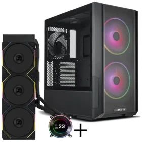 Lian Li LANCOOL 216 + HYDROSHIFT II LCD-C 360TL černá / Bundle / PC skříň E-ATX + AiO 360 mm / ARGB / LCD / Intel + AMD (GABU-800)
