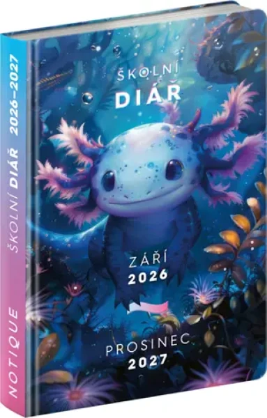 NOTIQUE Školní diář Axolotl (září 2026 – prosinec 2027), 9,8 x 14,5 cm (PGD-36960)