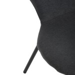 Židle jídelní, šedá látka, nohy černý kov