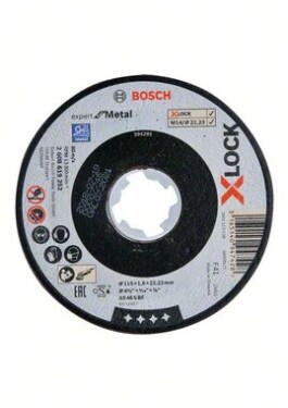 Bosch Ploché řezné kotouče Expert for Metal systému X-LOCK, 115×1,6×22,23 AS 46 S BF, 115 mm, 1,6 mm
