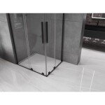 MEXEN/S - Velar L Duo sprchový kout, posuvné dveře 90 x 80, transparent, černá 871-090-080-02-03-70