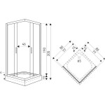 KERRA - Sprchový kout Madera Str 80 SQ (s vaničkou) 5907548115324