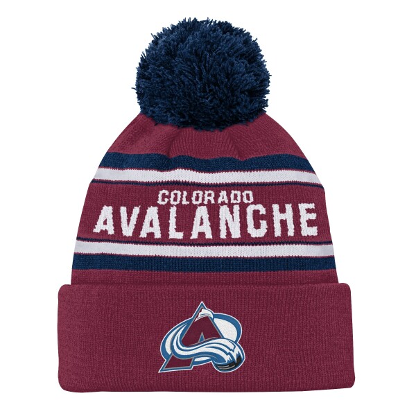 Outerstuff Dětská Zimní Čepice Colorado Avalanche Jacquard Cuffed Knit With Pom