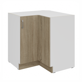 Spodní rohová skříňka Sára 89x89 DN 1F BB Barva korpusu: Bílá, Barva dvířek: Dub Sonoma