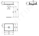 IDEAL STANDARD - Strada II Umyvadlo 500x400 mm, bez otvoru pro baterii, bílá T296701