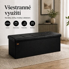 DBA Černá lavice, taburet s úložným prostorem, skládací