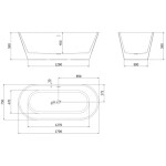 MEXEN - Yara volně stojící vana reliéf 170 x 75, bílá, bez krytky přepadu a zátky 52861707500-SS
