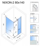 REA/S - Sprchový kout Nixon 80x140 PRAVÝ KPL-00412