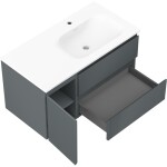 MEXEN/S - Orio koupelnová skříňka 90 cm s umyvadlem Vela pravá, 2S, 1D, grafit mat/bílá mat 91A13-09047-3-BBFFF66-W23P01
