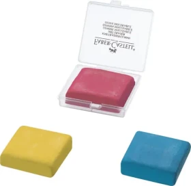 FABER-CASTELL ART ERASER Stěrací pryž umělecká 6x červená | 6x žlutá | 6x modrá (127321)