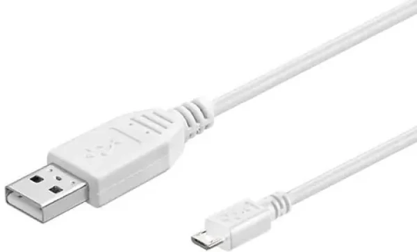MicroConnect kabel USB2.0 A (M) - microUSB B (M) 5m bílá / 480Mbit/s (USBABMICRO5W)