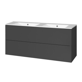 MEREO - Aira, koupelnová skříňka s keramickým umyvadlem 121 cm, antracit CN753