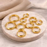 Kruhové náušnice Estefani Gold - 15 mm, chirurgická ocel, Zlatá