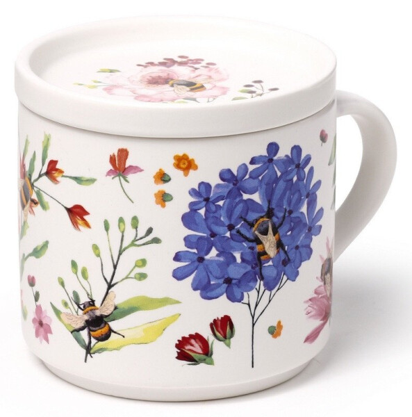 Porcelánový hrnek a podtácek 420ml - Včela