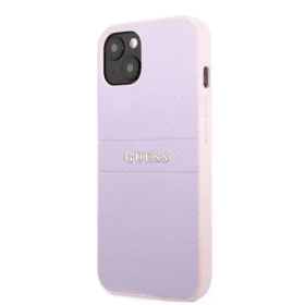Pouzdro Guess PU Leather Saffiano iPhone 13 mini fialové