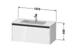 DURAVIT - Ketho.2 Umyvadlová skříňka 44x101x48 cm, 1 zásuvka, lesklá bílá K25064022220000