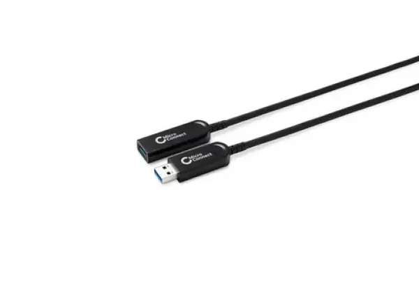 MicroConnect Premium Optic Fiber kabel USB3.0 A (M) - USB3.0 A (F) 20m černá / 5000Mbit/s (USB3.0AAF20AOP)