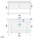 REA - Sada koupelnového nábytku s umyvadlem Toledo 60cm Grey REA-M0017