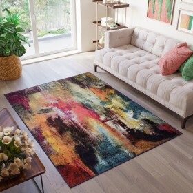 DumDekorace Moderní koberec s abstraktním vzorem 80 x 150 cm CHE1039BBERBER-BROWN_80X150