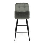 Židle barová, zelená látka, čtyřnohá kovová podnož, černý mat