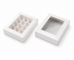 Krabička na pralinky16,5x13,5x4cm bílá lesklá 12ks