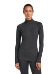 Dámské merino tričko s dlouhým rukávem ICEBREAKER Wmns 260 ZoneKnit LS Half Zip, Jet Heather velikost: XL