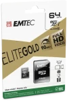 EMTEC Gold Plus micro SDXC karta 64GB + adaptér SD / UHS-I / U1 / Class 10 / čtení: 85MBs / zápis: 21MBs / vhodné pro FH (ECMSDM64GXC10GP)