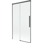 MEXEN/S - Rox vanová zástěna 2-křídlová posuvná 100 x 150, transparent, grafit kartáčovaná 8C9-100-001-66-00