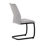 Židle jídelní, světle šedá látka, černé kovové nohy