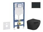 GEBERIT - Duofix Set předstěnové instalace, klozetu Oudee a sedátka softclose, tlačítko Sigma20, matná černá/černá SANI11CA5504
