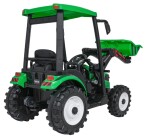 Mamido Dětský elektrický traktor MEGA D68 24V s přívěsem zelený