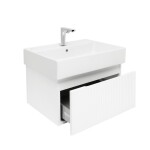 Koupelnová skříňka s baterií a umyvadlem SAT Evolution 1 58x30x44,8 cm bílá mat SATEVO60WMU2BA SATEVO60WMU2BA