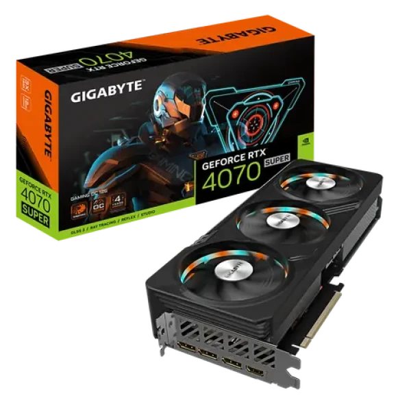 GIGABYTE GeForce RTX 4070 SUPER GAMING OC 12GB / 1980 - 2565 MHz / 12GB GDDR6x / 192-bit / 1x HDMI + 3x DP / (16) (GV-N407SGAMING OC-12GD)