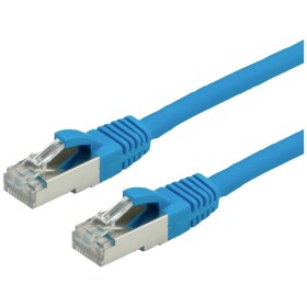Value 21.99.1244 RJ45 síťové kabely, propojovací kabely CAT 6 S/FTP 2.00 m modrá dvoužilový stíněný, bez halogenů, samozhášecí 1 ks